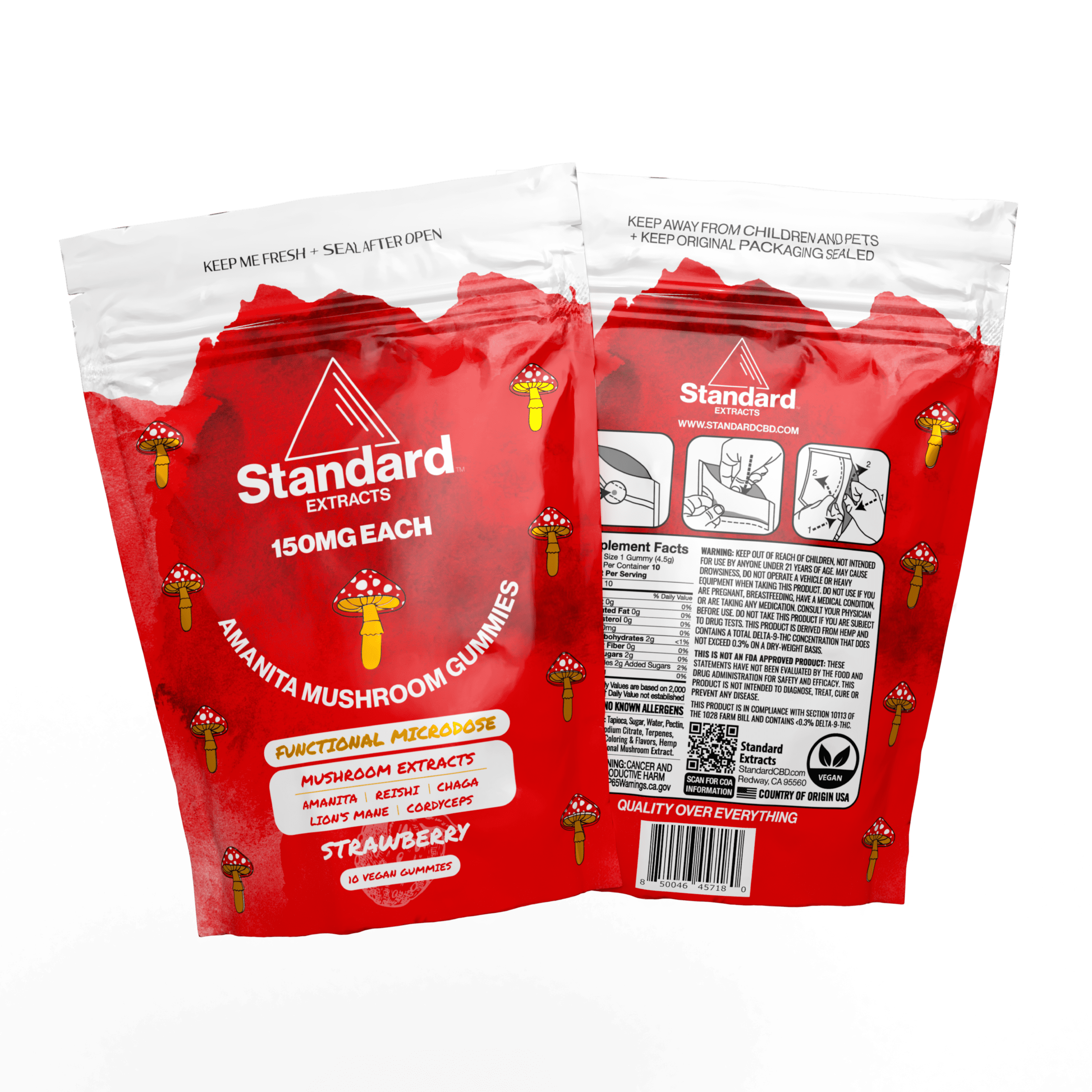 Experience the enchanting world of Amanita muscaria with Standard CBD’s premium Amanita Mushroom Gummies