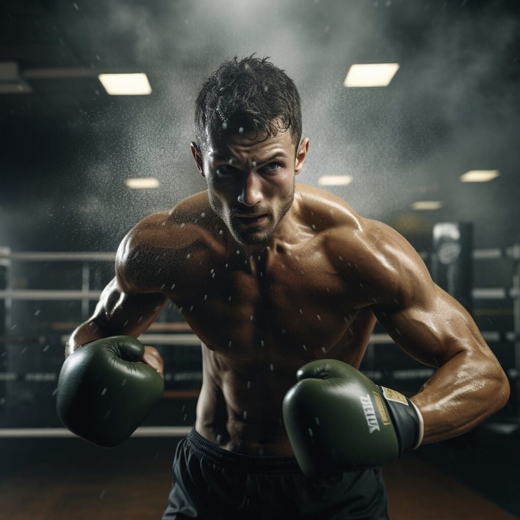 boxer training in the gym